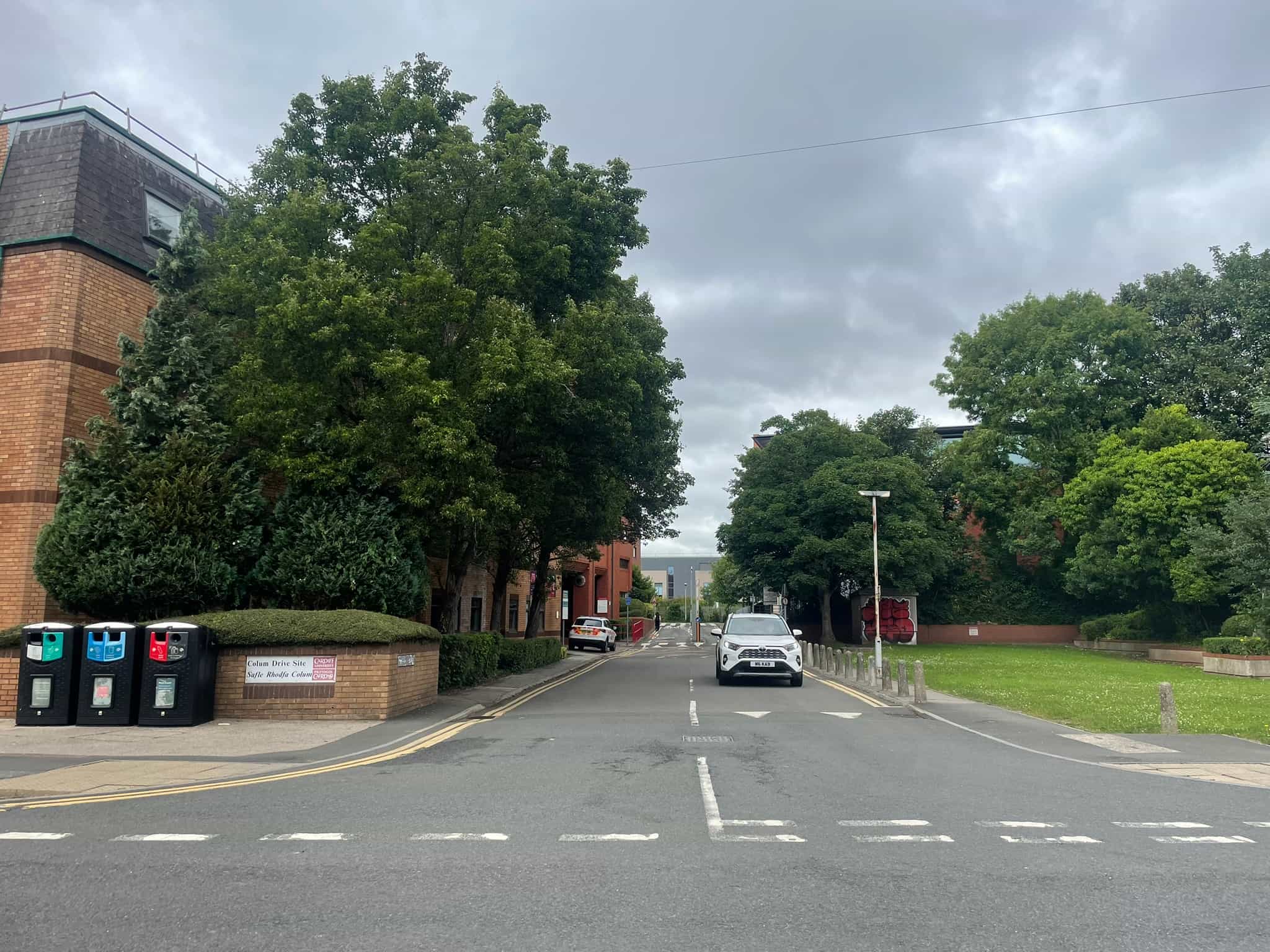 Colum Drive car park in Cardiff University grounds on an event day